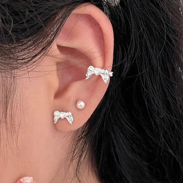 DAIIIBABYYY  -  Design Sweet Cool Style Bow Knot Earrings for Women Simple Korean Bow Earings Piercing Elegant Y2K Jewelry Gifts Dropshipping